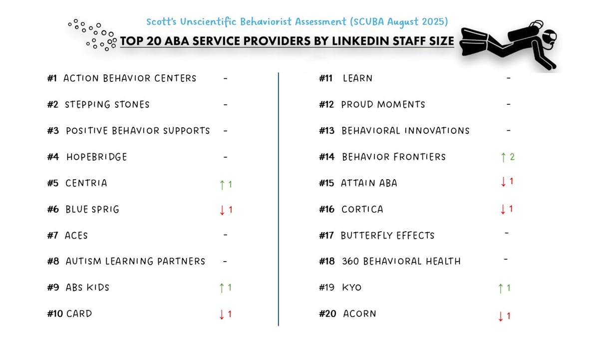 SCUBA: August 2025 ABA Provider Snapshot