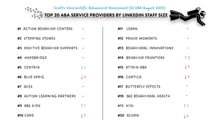 SCUBA: August 2025 ABA Provider Snapshot